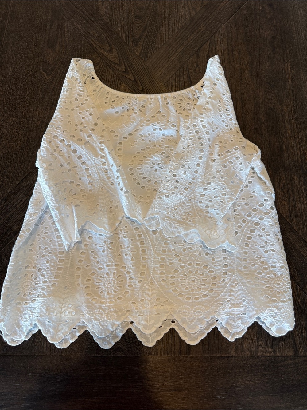 Vineyard Vines White Eyelet Lace Peasant Blouse - Picture 3 of 4